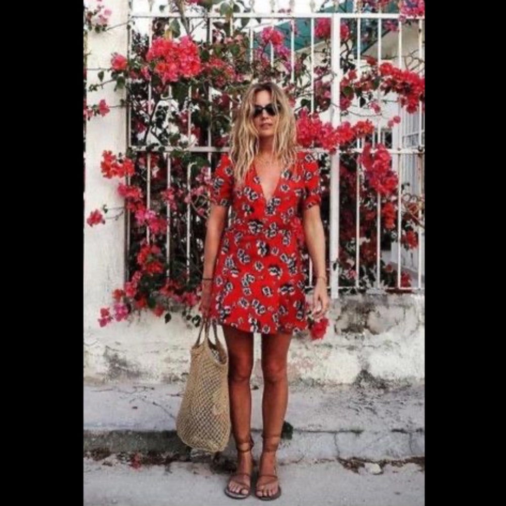 Realisation Par The Ozzie Dress in Red Pansy